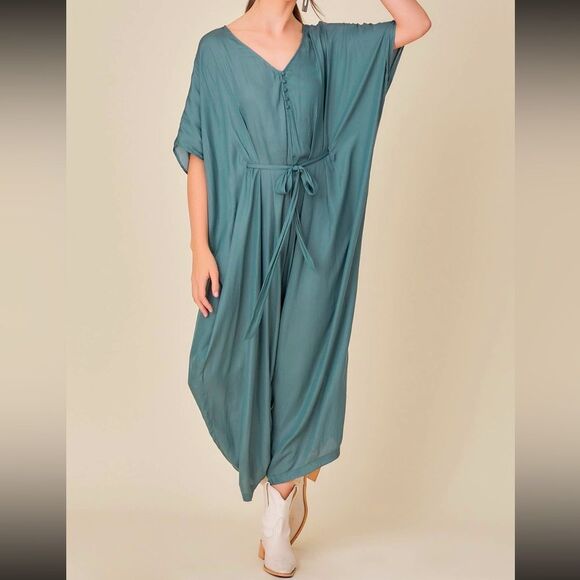 Mustard Seed V-Neck Bottom up draped jumpsuit